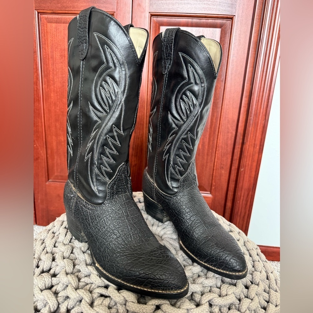 Black Bronco Western Heeled Boots